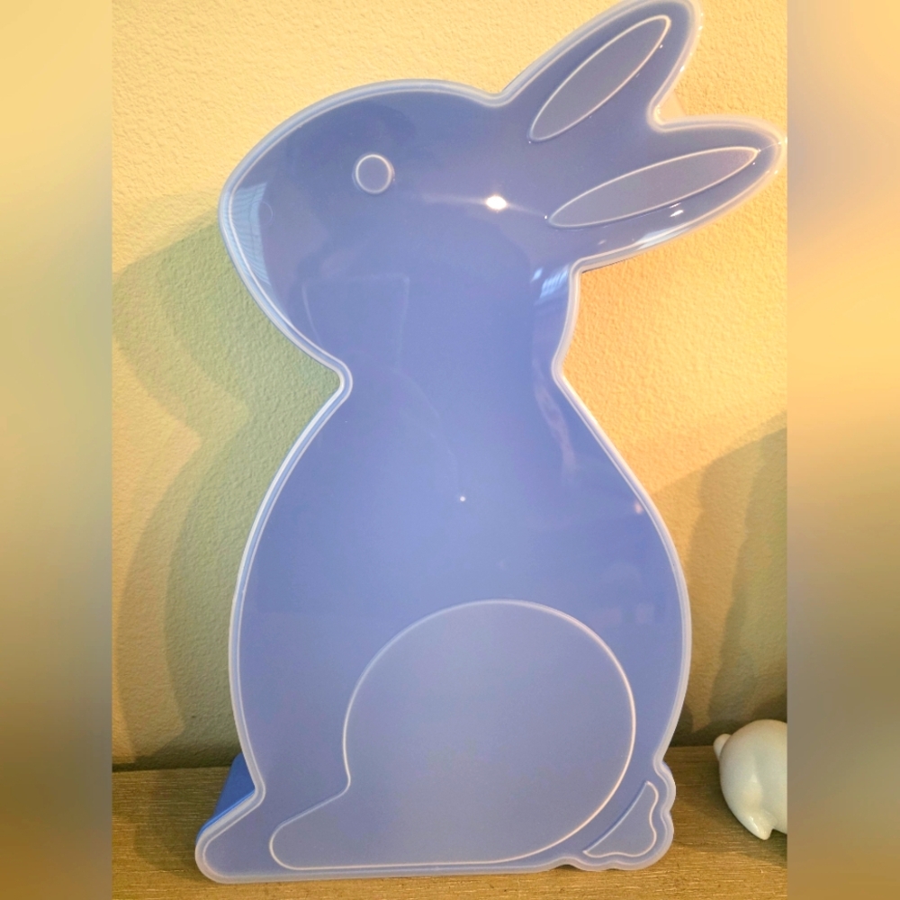 Blue Bunny Shaped Cookie Container